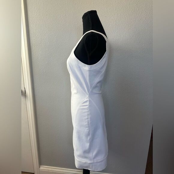 HELMUT LANG WHITE FRAME STRETCH BODYCON DRESS 4 - Picture 6 of 13